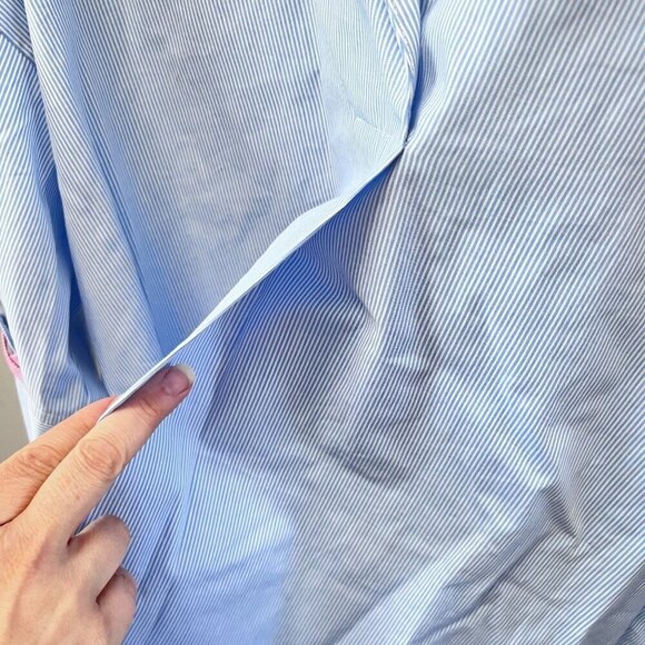 IC by Connie K Blue and White Striped Pullover Shirt- Sz. M - Picture 3 of 7